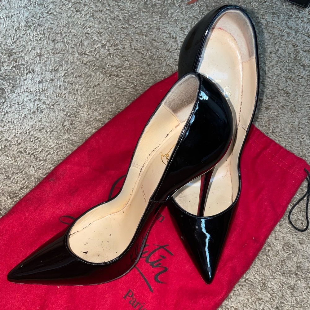 Black patent Christian Louboutin So Kate 120mm